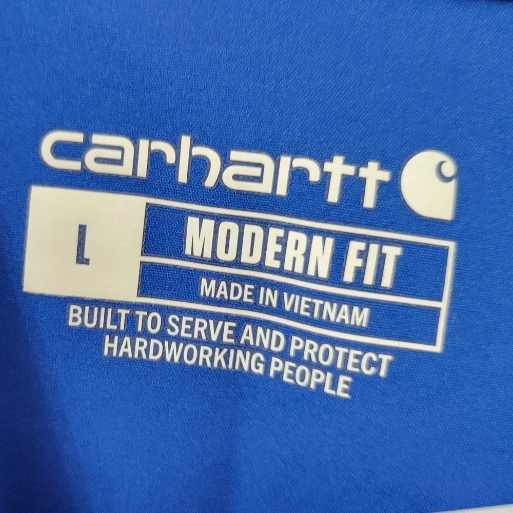 Carhartt Force Scrub Top Large Royal Blue Modern Fit V-Neck C16113 Short Sleve